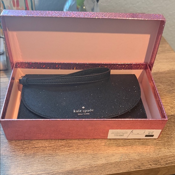 kate spade Handbags - Kate Spade Glitter Black Wristlet Clutch